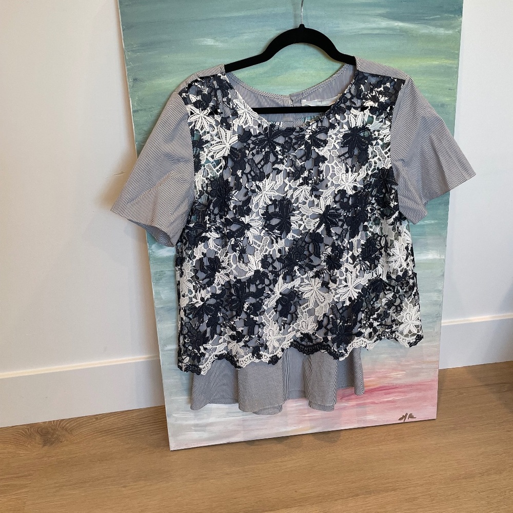 Thakoon Blue and White Top Size 6